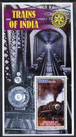 Somalia 2002 Trains of India #2 (2-6-4 Class) perf s/sheet with Rotary Logo in background, unmounted mint