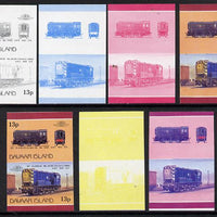 Davaar Island 1983 Locomotives #2 BR Class DEJ4 0-6-0 shunter 13p set of 7 se-tenant progressive proof pairs comprising the 4 individual colours and 2, 3 and all 4 colour composites (7 proof pairs) unmounted mint*