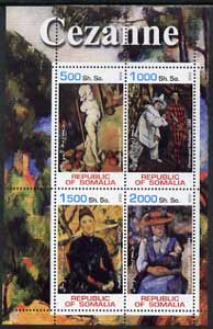 Somalia 2002 Cezanne Paintings perf sheetlet containing 4 values, unmounted mint