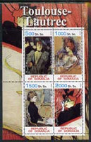 Somalia 2002 Toulouse-Lautrec Paintings perf sheetlet containing 4 values, unmounted mint