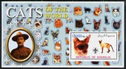 Somalia 2002 Domestic Cats of the World perf s/sheet #03 with Scout Logo & Baden Powell in background, unmounted mint