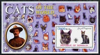 Somalia 2002 Domestic Cats of the World perf s/sheet #05 with Scout Logo & Baden Powell in background, unmounted mint