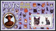 Somalia 2002 Domestic Cats of the World perf s/sheet #05 with Scout Logo & Baden Powell in background, unmounted mint