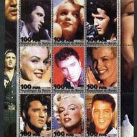 Benin 2003 Elvis & Marilyn perf sheetlet containing 9 values unmounted mint