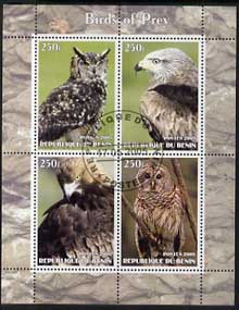 Benin 2005 Birds of Prey perf sheetlet containing 4 values cto used