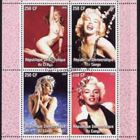 Congo 2005 Marilyn Monroe perf sheetlet #01 containing 4 values fine cto used