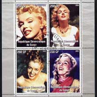 Congo 2005 Marilyn Monroe perf sheetlet #02 containing 4 values fine cto used