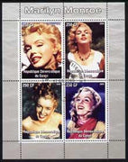 Congo 2005 Marilyn Monroe perf sheetlet #02 containing 4 values fine cto used