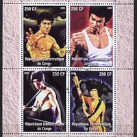 Congo 2005 Bruce Lee perf sheetlet containing 4 values fine cto used