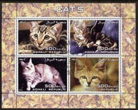 Somalia 2005 Domestic Cats perf sheetlet containing 4 values fine cto used