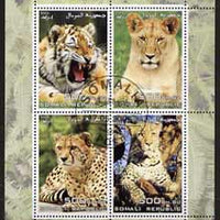 Somalia 2005 Wild Cats perf sheetlet containing 4 values fine cto used