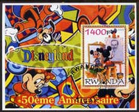Rwanda 2005 50th Anniversary of Disneyland perf m/sheet #02 fine cto used