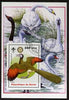 Benin 2005 Dinosaurs #06 - Archaeopterys perf m/sheet with Scout & Rotary Logos, background shows various Geese & Swans fine cto used
