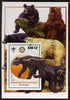 Congo 2005 Dinosaurs #01 - Megatherium perf m/sheet with Scout & Rotary Logos, background shows various Bears fine cto used