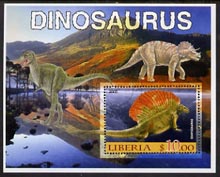 Liberia 2005 Dinosaurs #5 perf souvenir sheet fine cto used