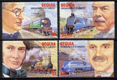 St Vincent - Bequia 1986 Locomotives & Engineers (Leaders of the World) set of 4 unmounted mint