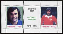 Palatine (Fantasy) George Best - Football Hero perf sheetlet containing 2 values and label unmounted mint