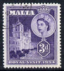 Malta 1954 Royal Visit (St John's Cathedral) 3d cds used, SG 262