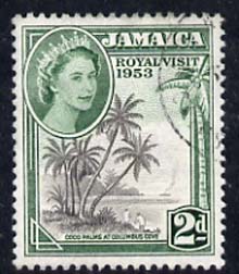 Jamaica 1953 Royal Visit 2d fine cds used SG 154