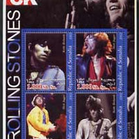 Somalia 2002 Rock Legends - Rolling Stones perf sheetlet containing set of 4 values unmounted mint