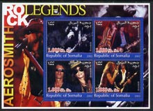 Somalia 2002 Rock Legends - Aerosmith perf sheetlet containing set of 4 values unmounted mint