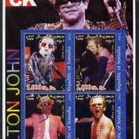 Somalia 2002 Rock Legends - Elton John perf sheetlet containing set of 4 values unmounted mint