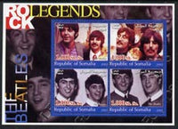 Somalia 2002 Rock Legends - The Beatles perf sheetlet containing set of 4 values unmounted mint