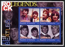 Somalia 2002 Rock Legends - The Beatles perf sheetlet containing set of 4 values unmounted mint