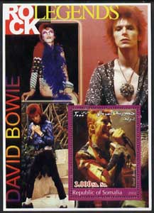 Somalia 2002 Rock Legends - David Bowie perf s/sheet unmounted mint