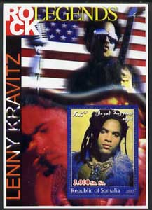 Somalia 2002 Rock Legends - Lenny Kravitz perf s/sheet unmounted mint