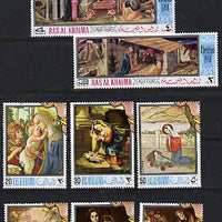 Ras Al Khaima 1968 Christmas Religious Paintings set of 9 unmounted mint (Mi 267-75A)