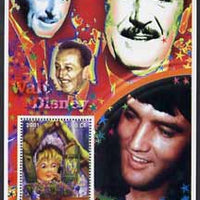 Congo 2001 75th Birthday of Mickey Mouse perf s/sheet #06 showing Alice in Wonderland with Elvis & Walt Disney in background, unmounted mint