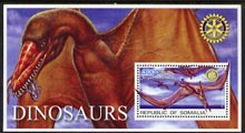 Somalia 2002 Dinosaurs perf s/sheet #6 (with Rotary Logo) fine unmounted mint