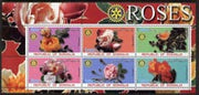 Somalia 2002 Roses #2 perf sheetlet containing six values each with Rotary Logo, unmounted mint