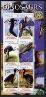 Somalia 2002 Dinosaurs (Birds) perf sheetlet #5 containing six values each with Rotary Logo, unmounted mint