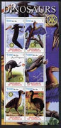 Somalia 2002 Dinosaurs (Birds) perf sheetlet #5 containing six values each with Rotary Logo, unmounted mint