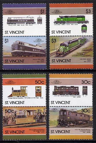 St Vincent 1986 Locomotives #6 (Leaders of the World) set of 8 unmounted mint SG 1001-8