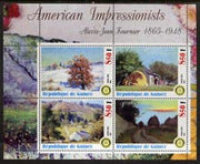 Guinea - Conakry 2003 American Impressionists - Alexis Jean Fournier perf sheetlet containing set of 4 values each with Rotary Logo unmounted mint