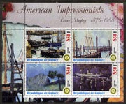 Guinea - Conakry 2003 American Impressionists - Lever Hayley perf sheetlet containing set of 4 values each with Rotary Logo unmounted mint