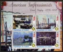 Guinea - Conakry 2003 American Impressionists - Lever Hayley perf sheetlet containing set of 4 values each with Rotary Logo unmounted mint