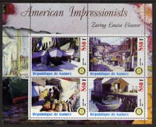 Guinea - Conakry 2003 American Impressionists - Zaring Louise Eleanor perf sheetlet containing set of 4 values each with Rotary Logo unmounted mint
