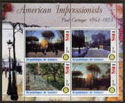 Guinea - Conakry 2003 American Impressionists - Paul Cornoyer perf sheetlet containing set of 4 values each with Rotary Logo unmounted mint