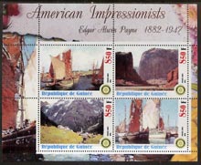 Guinea - Conakry 2003 American Impressionists - Edgar Alwin Payne perf sheetlet containing set of 4 values each with Rotary Logo unmounted mint