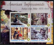 Guinea - Conakry 2003 American Impressionists - Richard Emil Miller perf sheetlet containing set of 4 values each with Rotary Logo unmounted mint