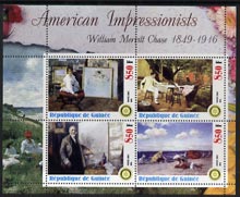 Guinea - Conakry 2003 American Impressionists - William Merritt Chase perf sheetlet containing set of 4 values each with Rotary Logo unmounted mint
