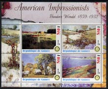 Guinea - Conakry 2003 American Impressionists - Theodore Wendel perf sheetlet containing set of 4 values each with Rotary Logo unmounted mint