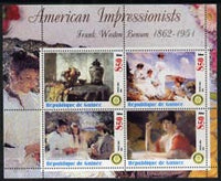 Guinea - Conakry 2003 American Impressionists - Frank Weston Benson perf sheetlet containing set of 4 values each with Rotary Logo unmounted mint