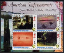 Guinea - Conakry 2003 American Impressionists - James McNeill Whistler perf sheetlet containing set of 4 values each with Rotary Logo unmounted mint
