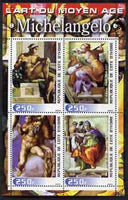 Ivory Coast 2003 Art of the Modern Age - Paintings by Michelangelo perf sheetlet containing 4 values unmounted mint