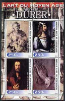 Ivory Coast 2003 Art of the Modern Age - Paintings by Albrecht Durer perf sheetlet containing 4 values unmounted mint